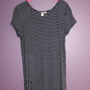 Navy Blue & White Striped Sundress